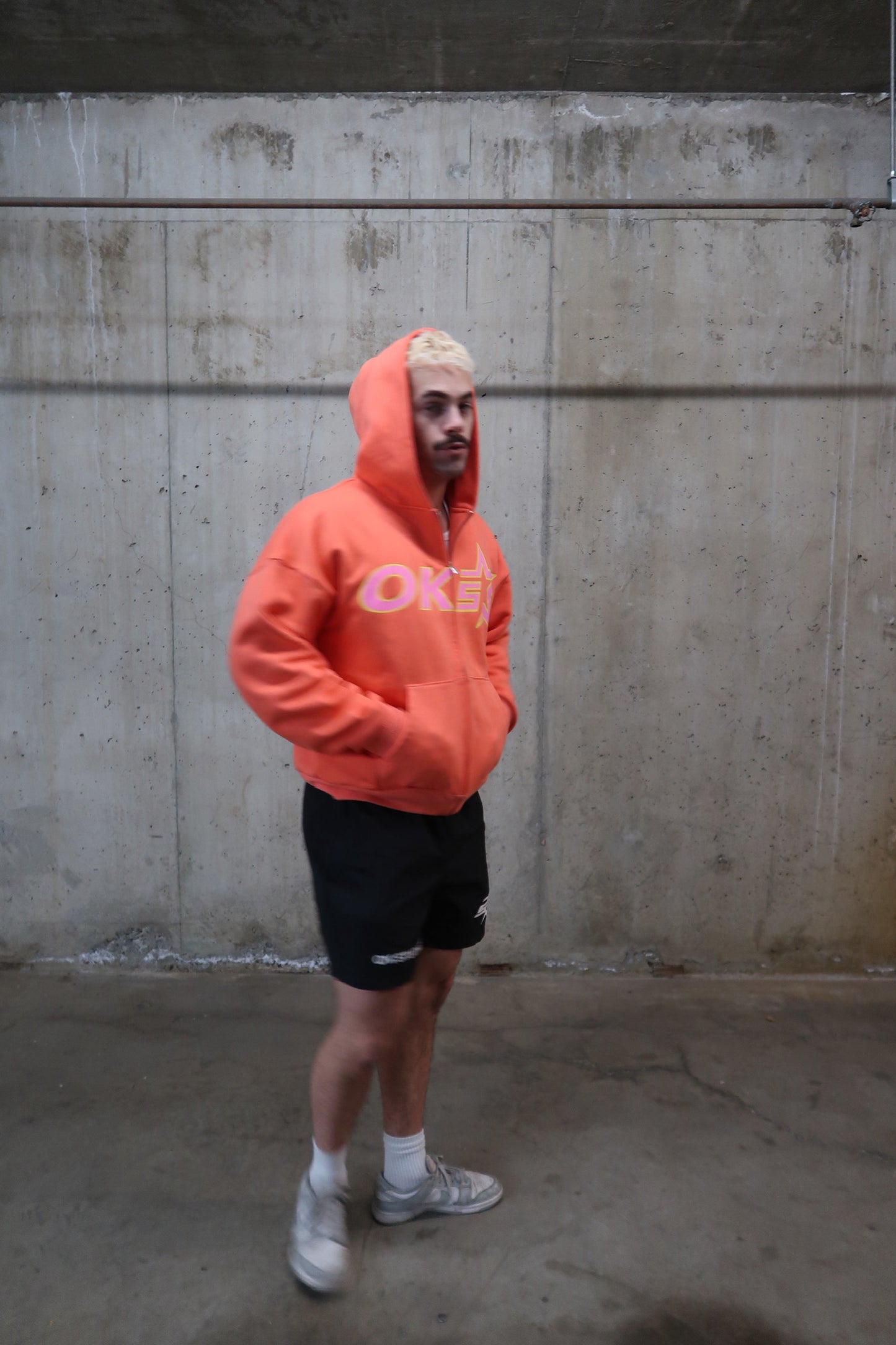 ZIP-UP HOODIE - BURNT ORANGE