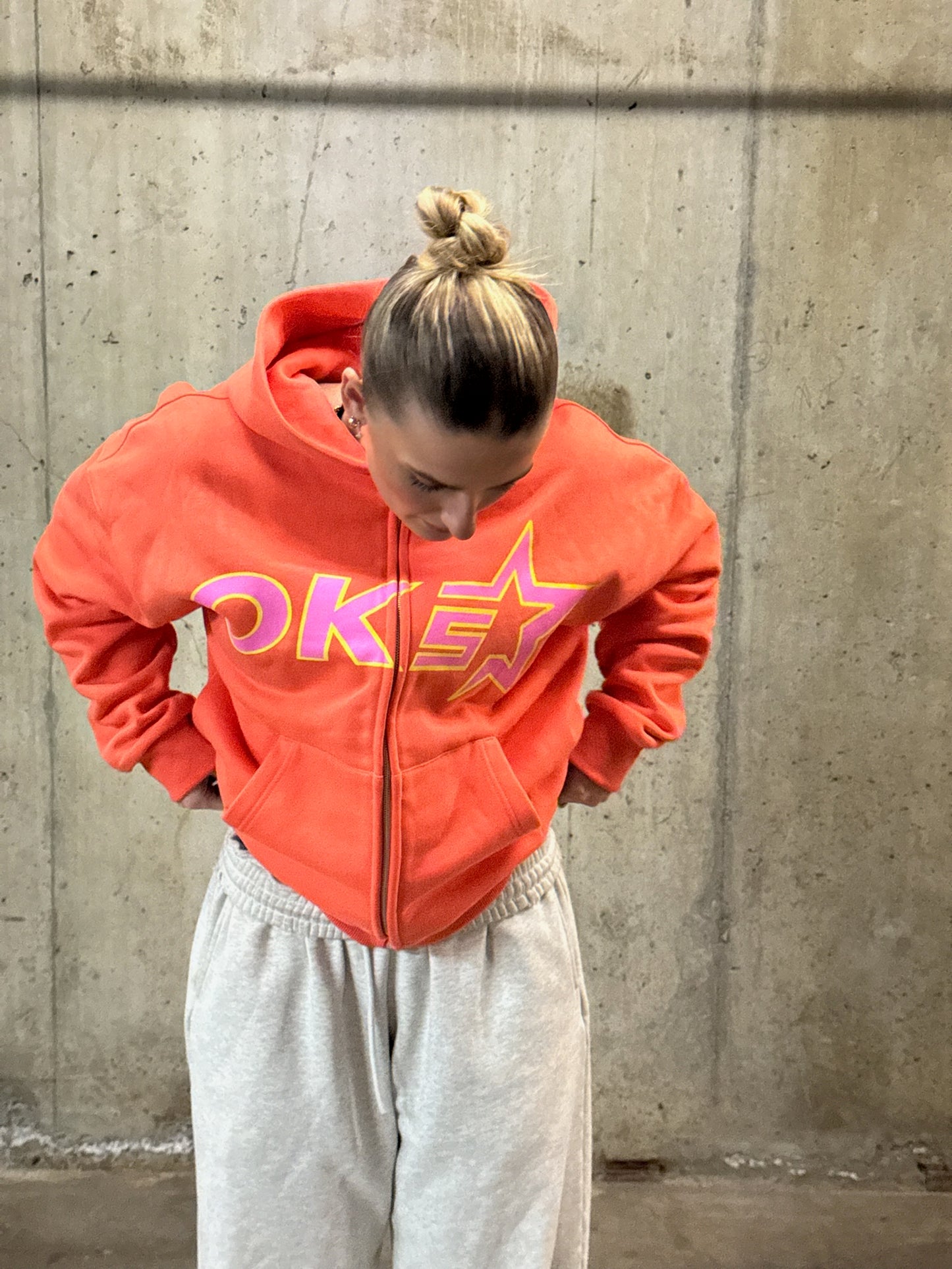 ZIP-UP HOODIE - BURNT ORANGE