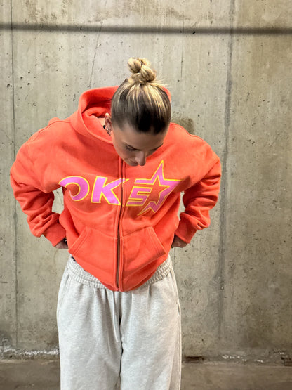 ZIP-UP HOODIE - BURNT ORANGE