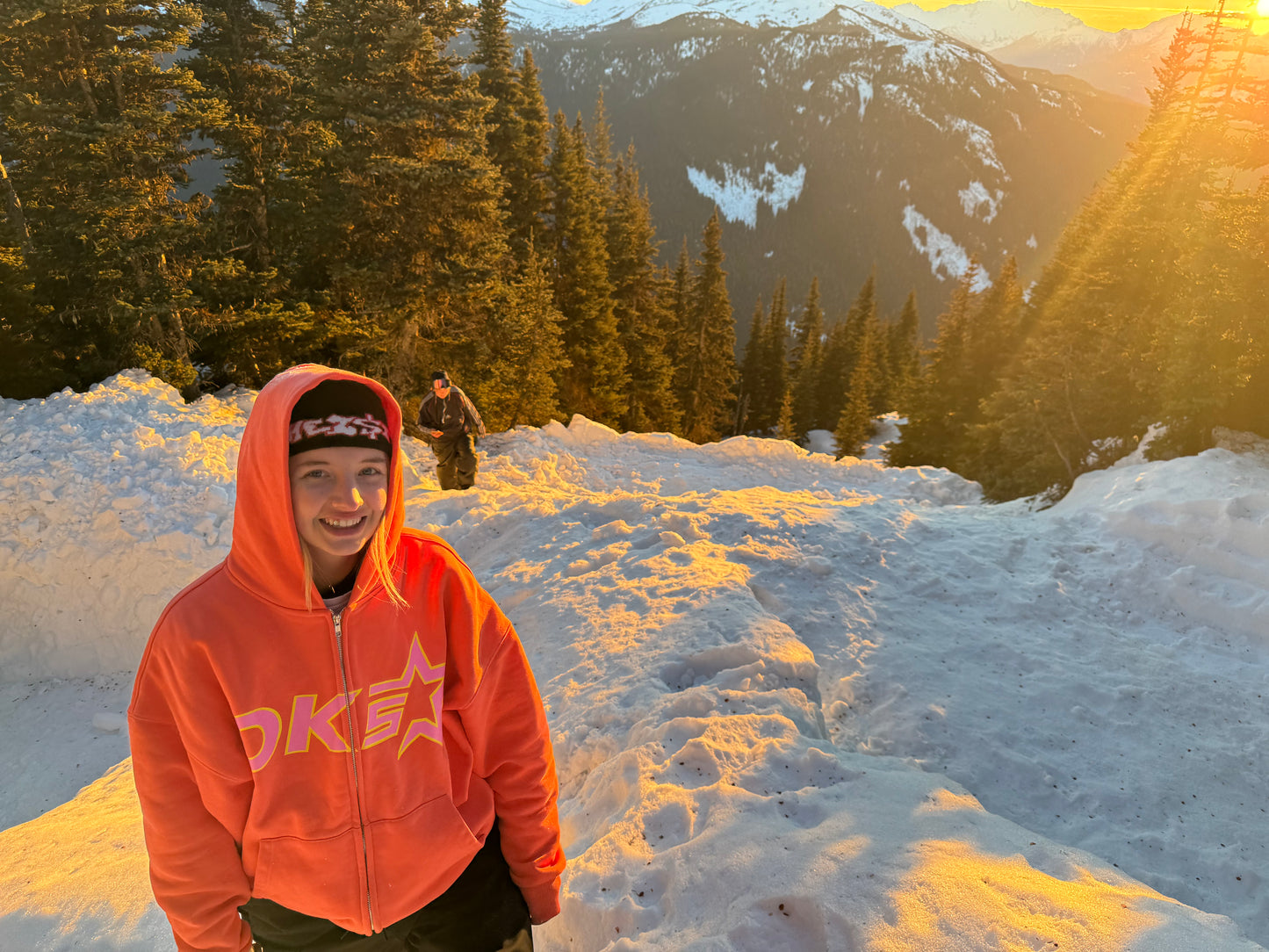 ZIP-UP HOODIE - BURNT ORANGE